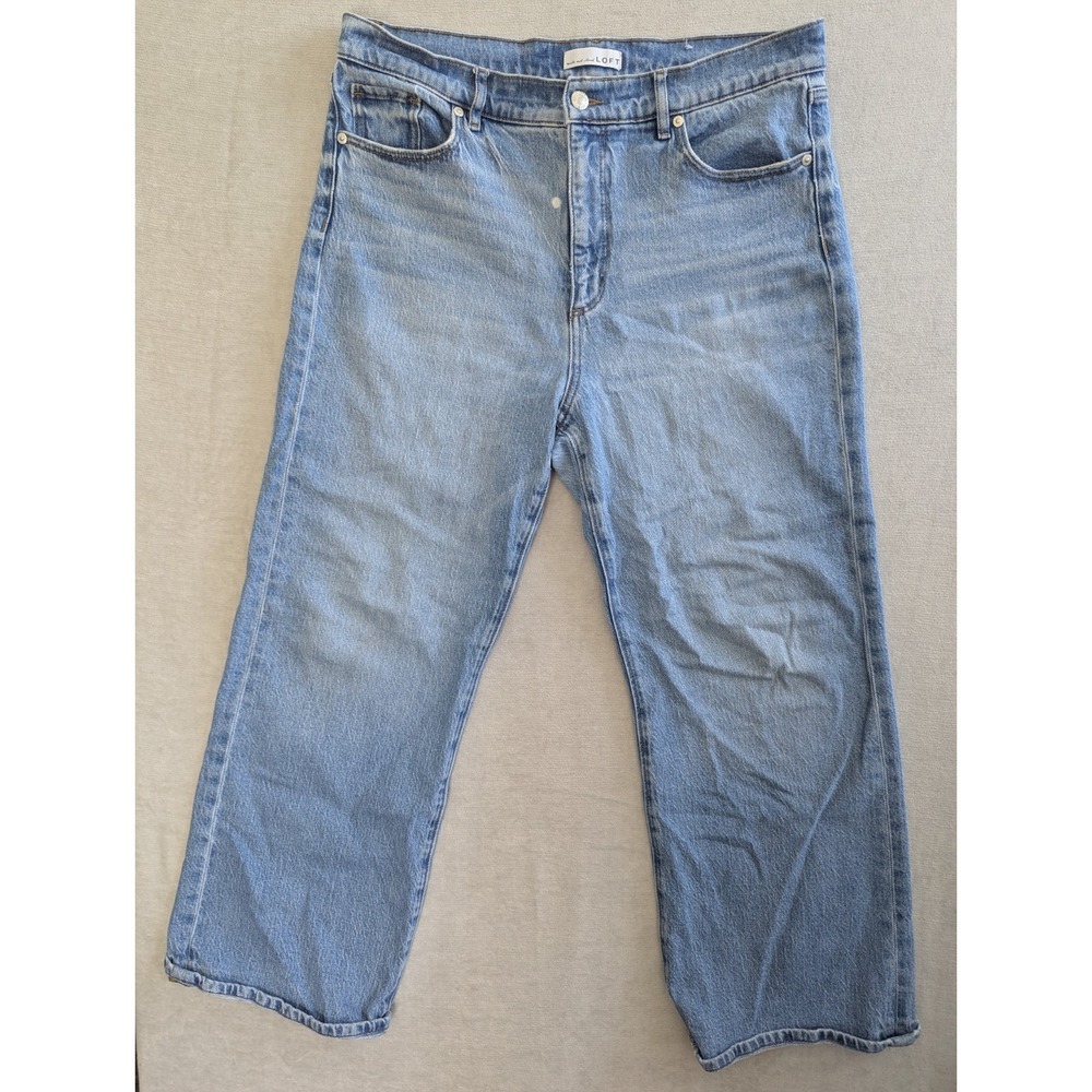 Wide Leg Jeans 12P Petite High Rise Light Wash Relaxed LOFT